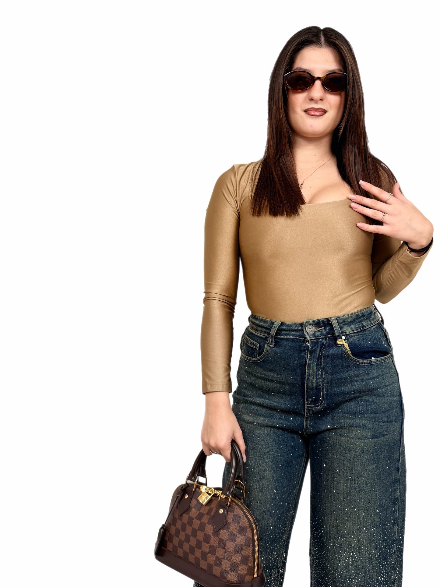 Body a Maniche Lunghe Scollo Quadrato – Donna