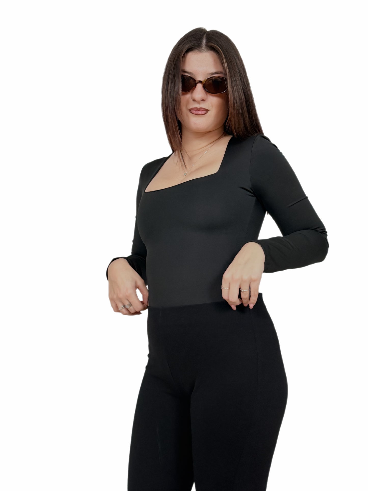 Body a Maniche Lunghe Scollo Quadrato – Donna