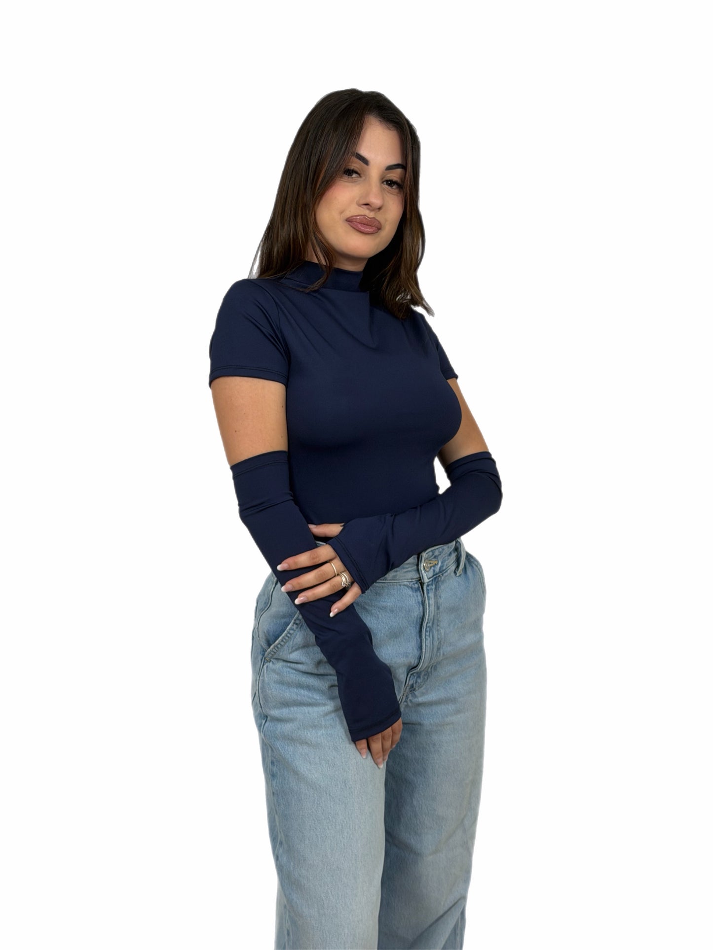 Body a Mezza Manica con Manicotti - Donna