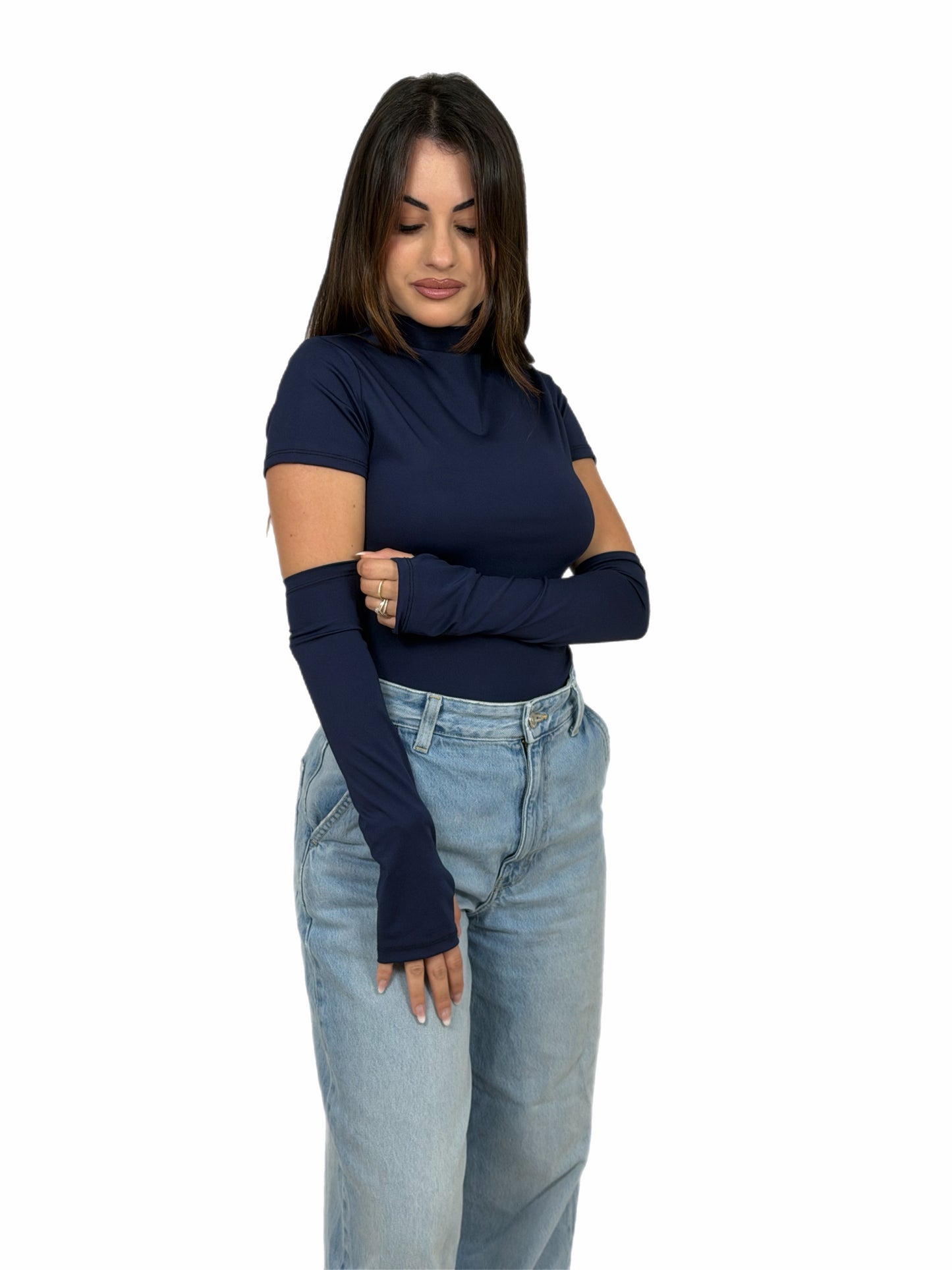 Body a Mezza Manica con Manicotti - Donna