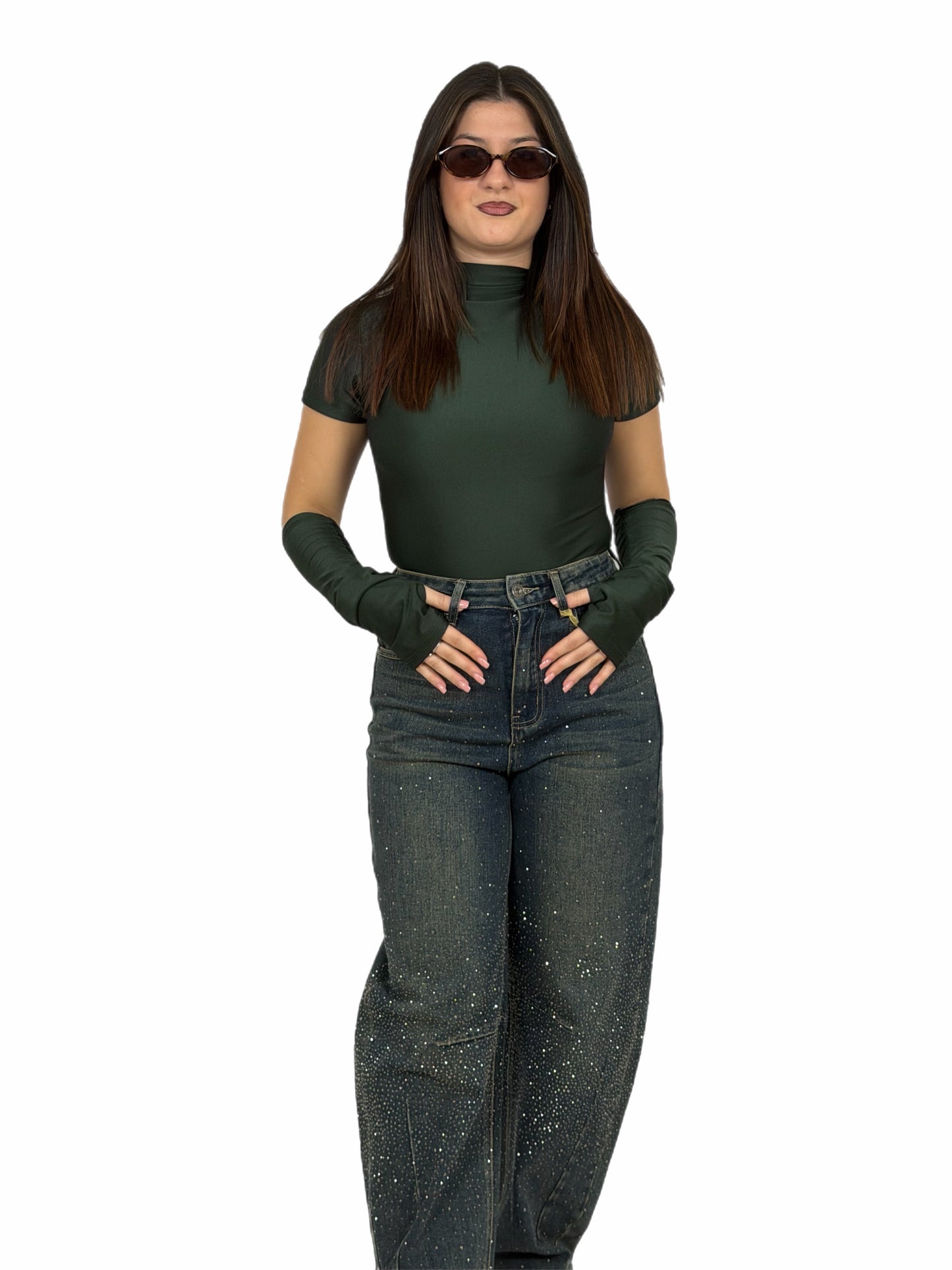 Body a Mezza Manica con Manicotti - Donna