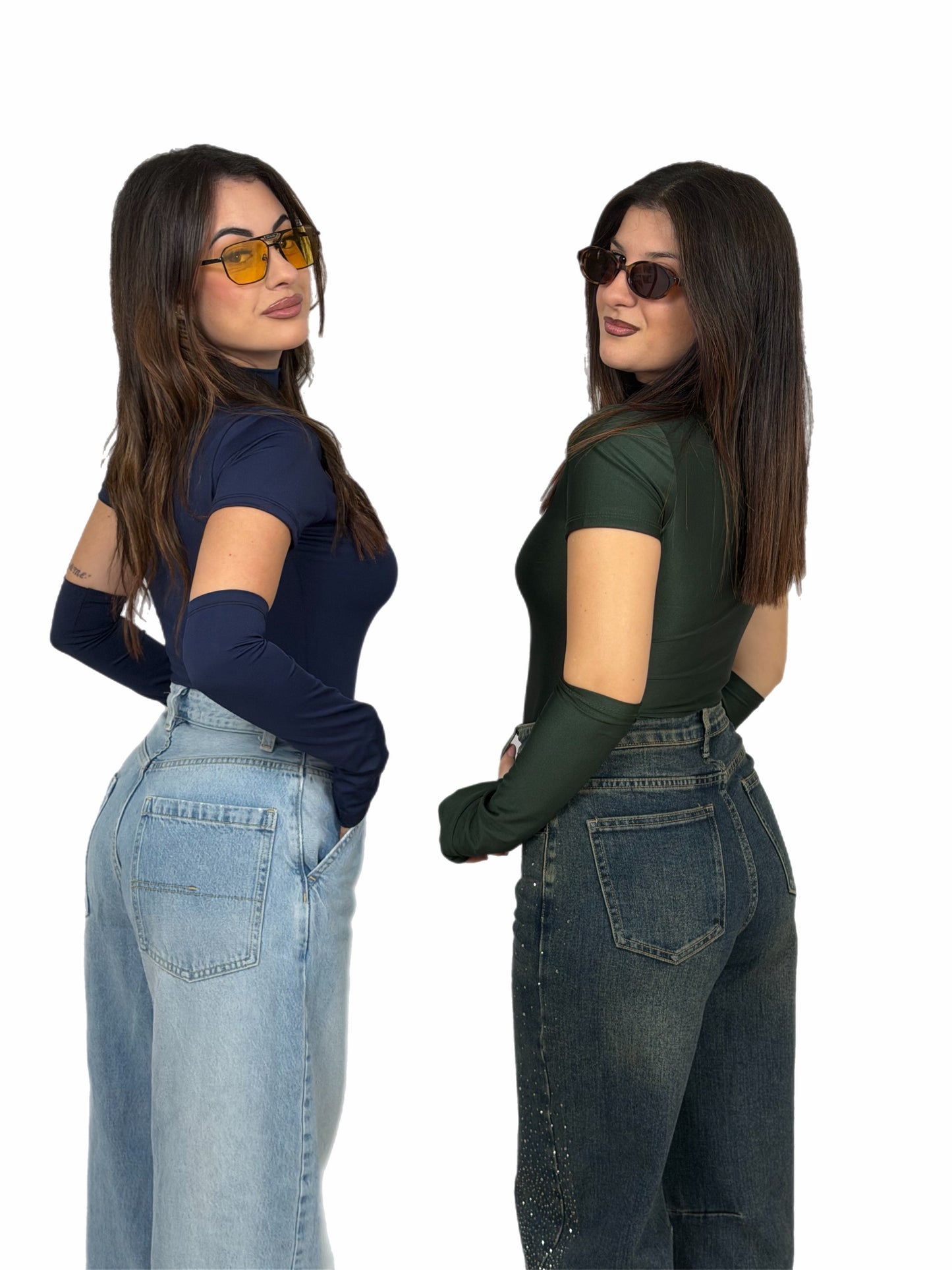 Body a Mezza Manica con Manicotti - Donna