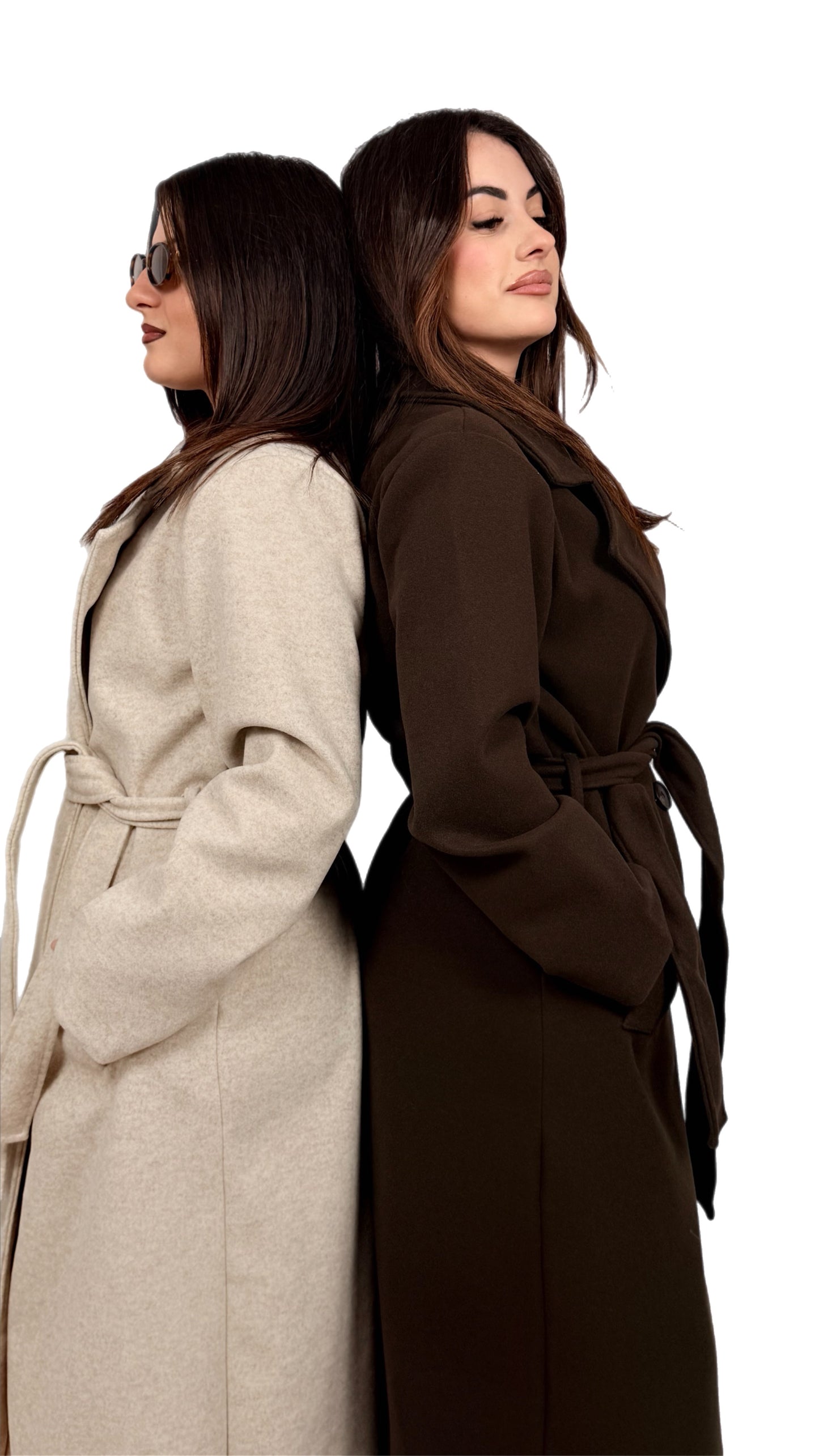 Cappotto in panno con cintura - Donna