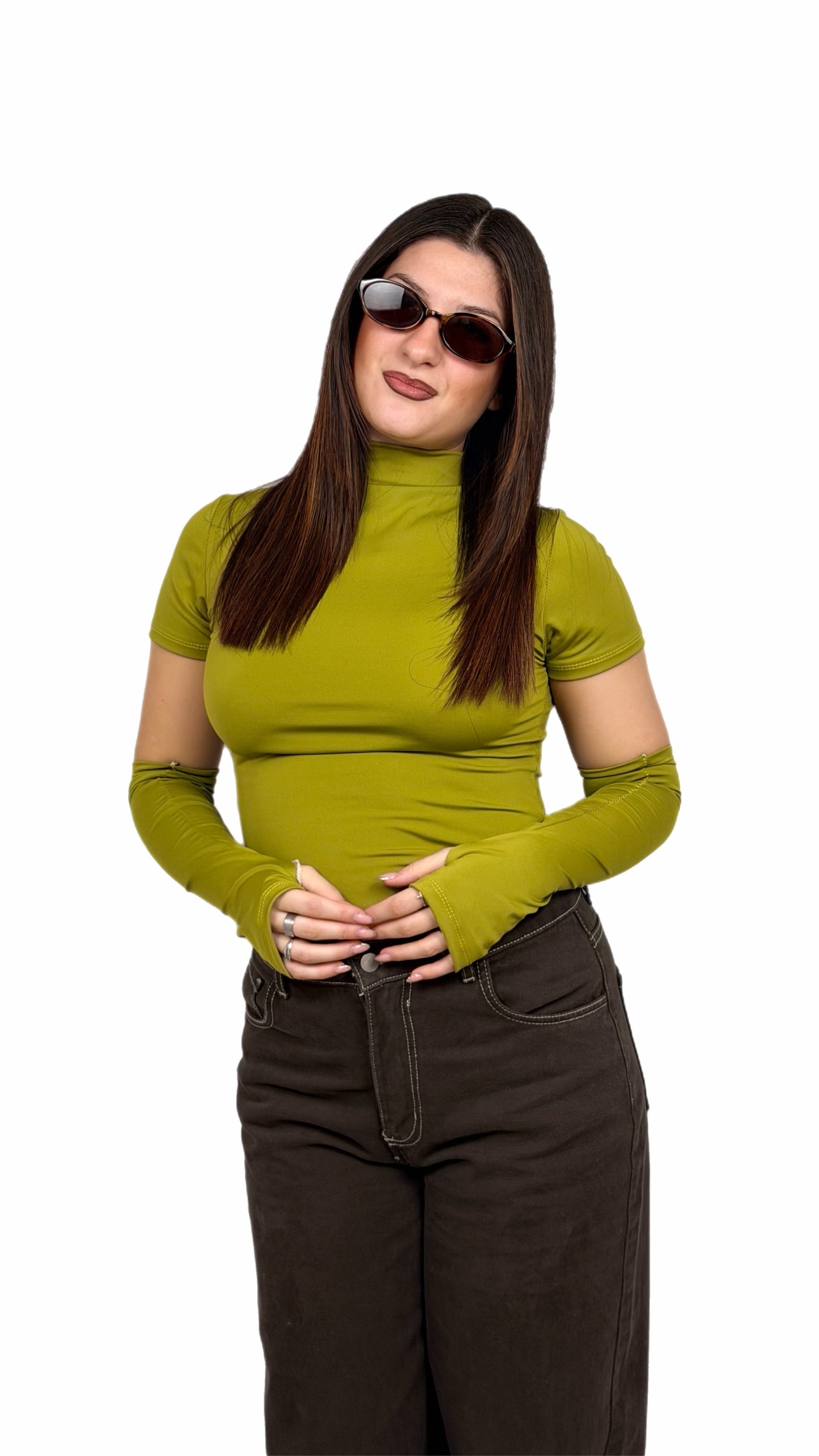 Body a Mezza Manica con Manicotti - Donna