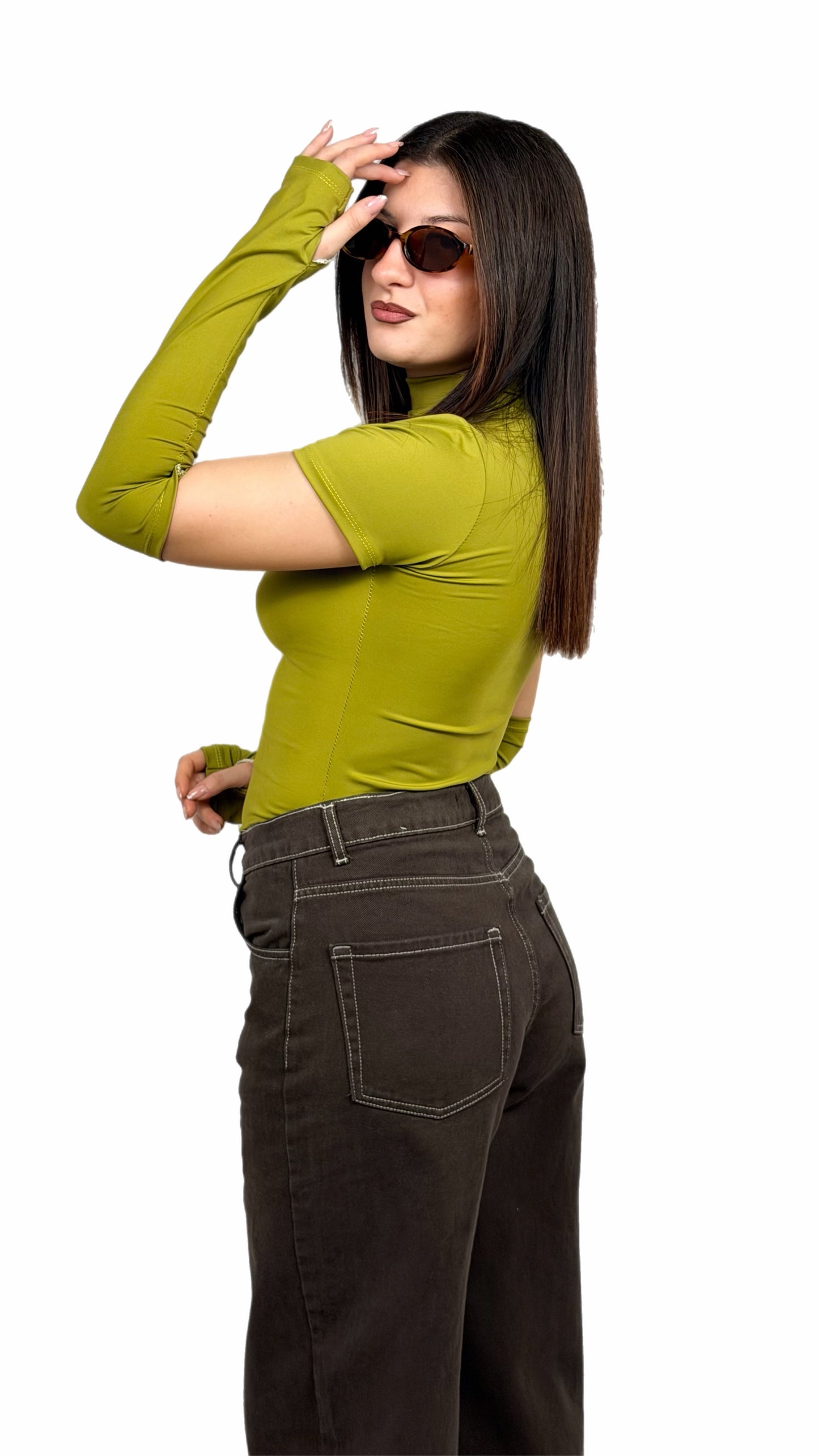 Body a Mezza Manica con Manicotti - Donna