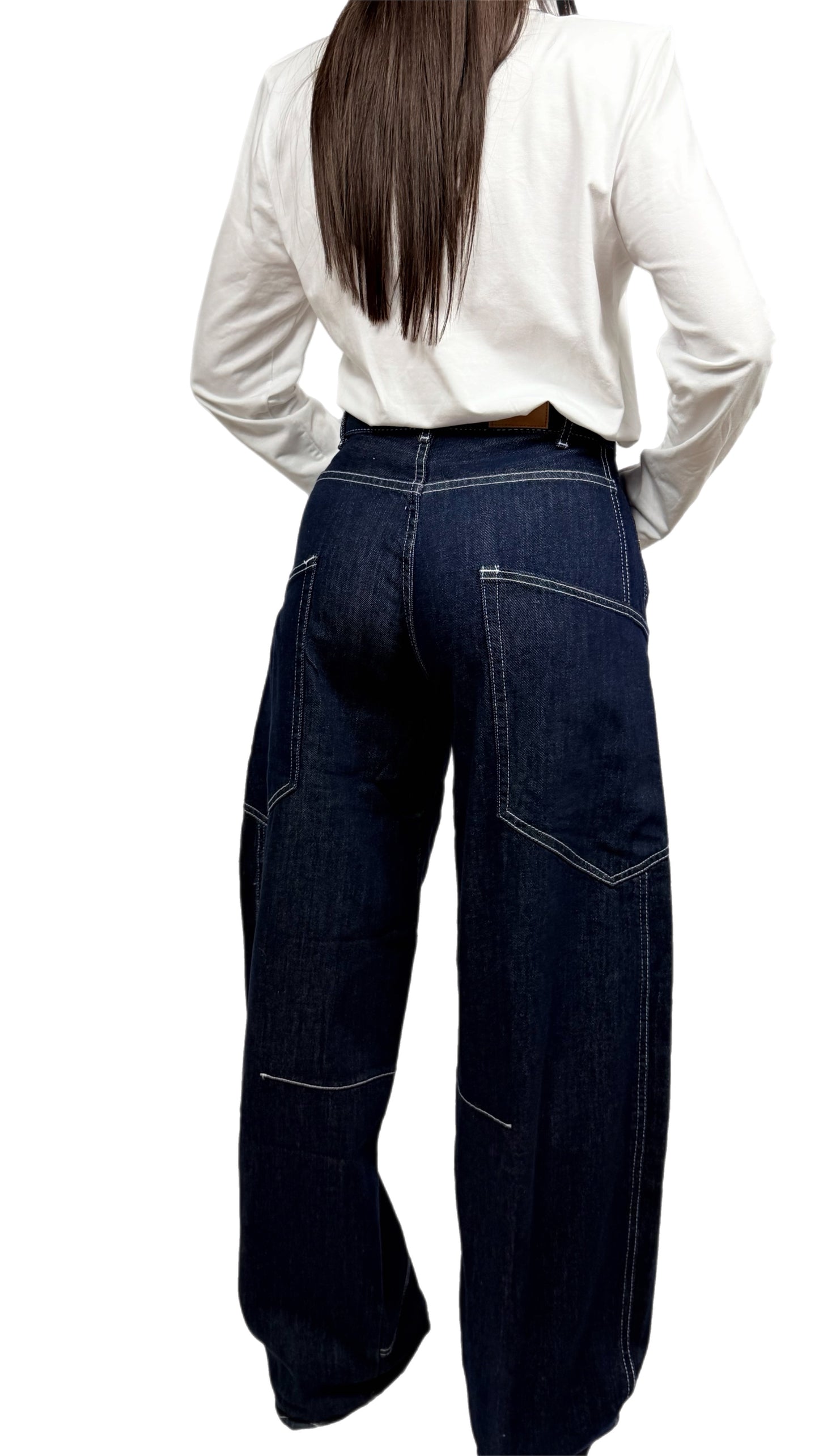 Jeans ballon lavaggio scuro - Donna