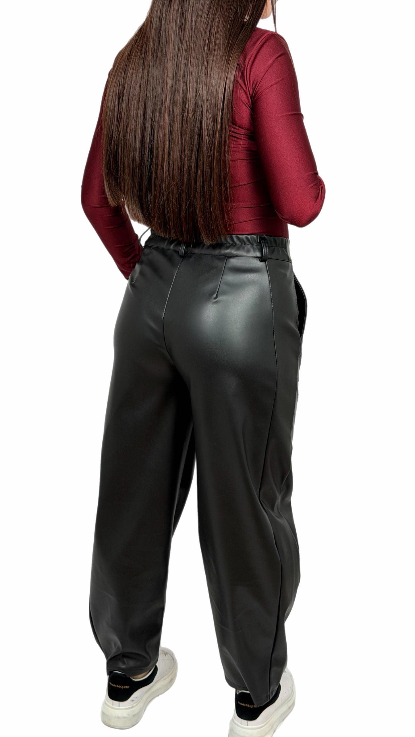 Pantalone nero in similpelle - Donna