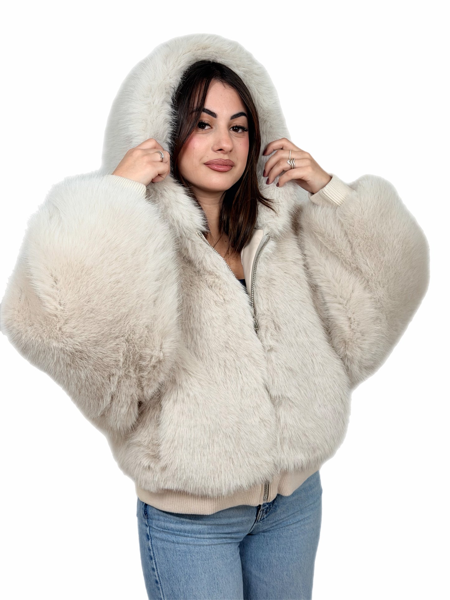 Giacca Pelliccia Bianca – Donna