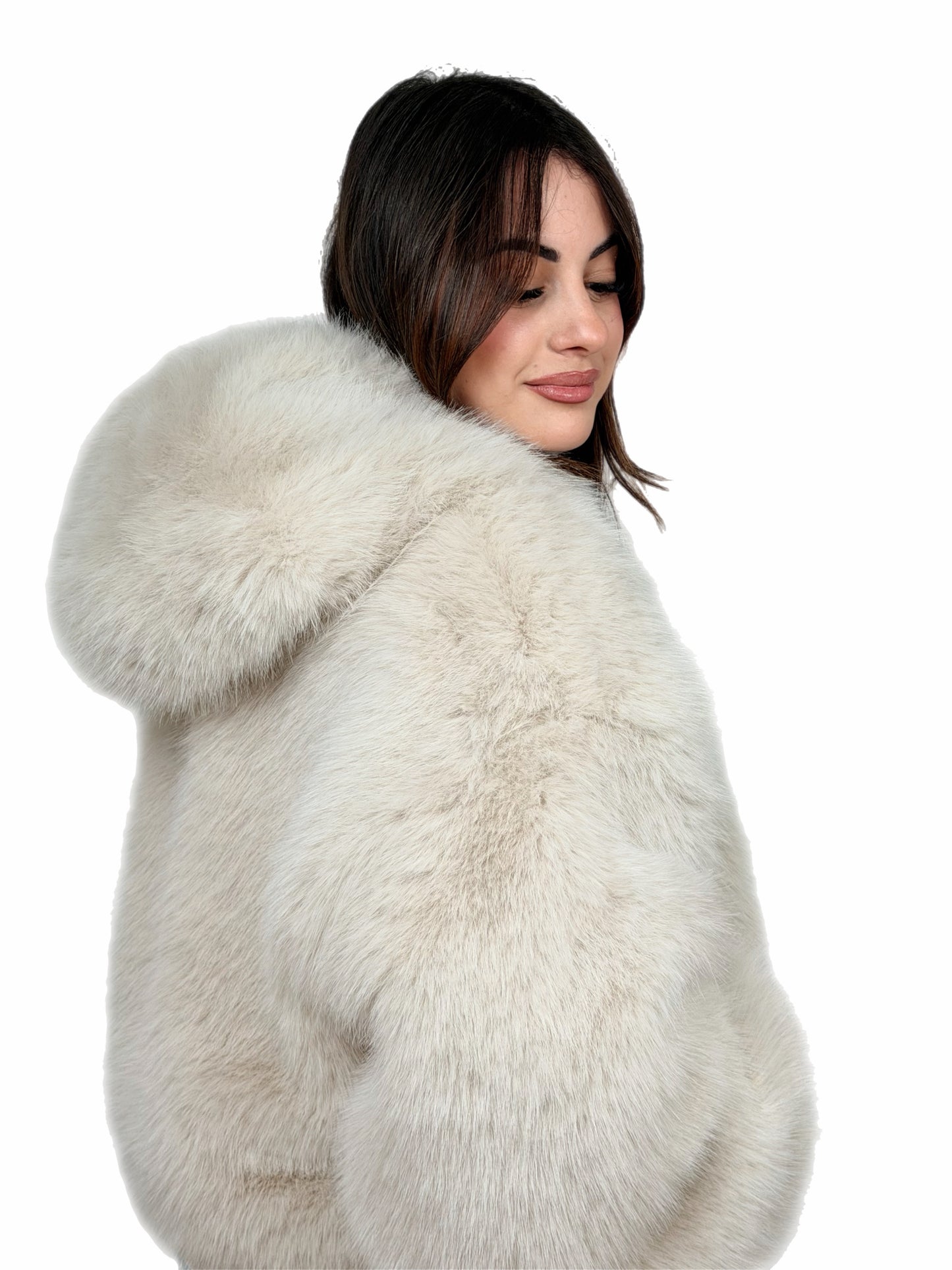 Giacca Pelliccia Bianca – Donna