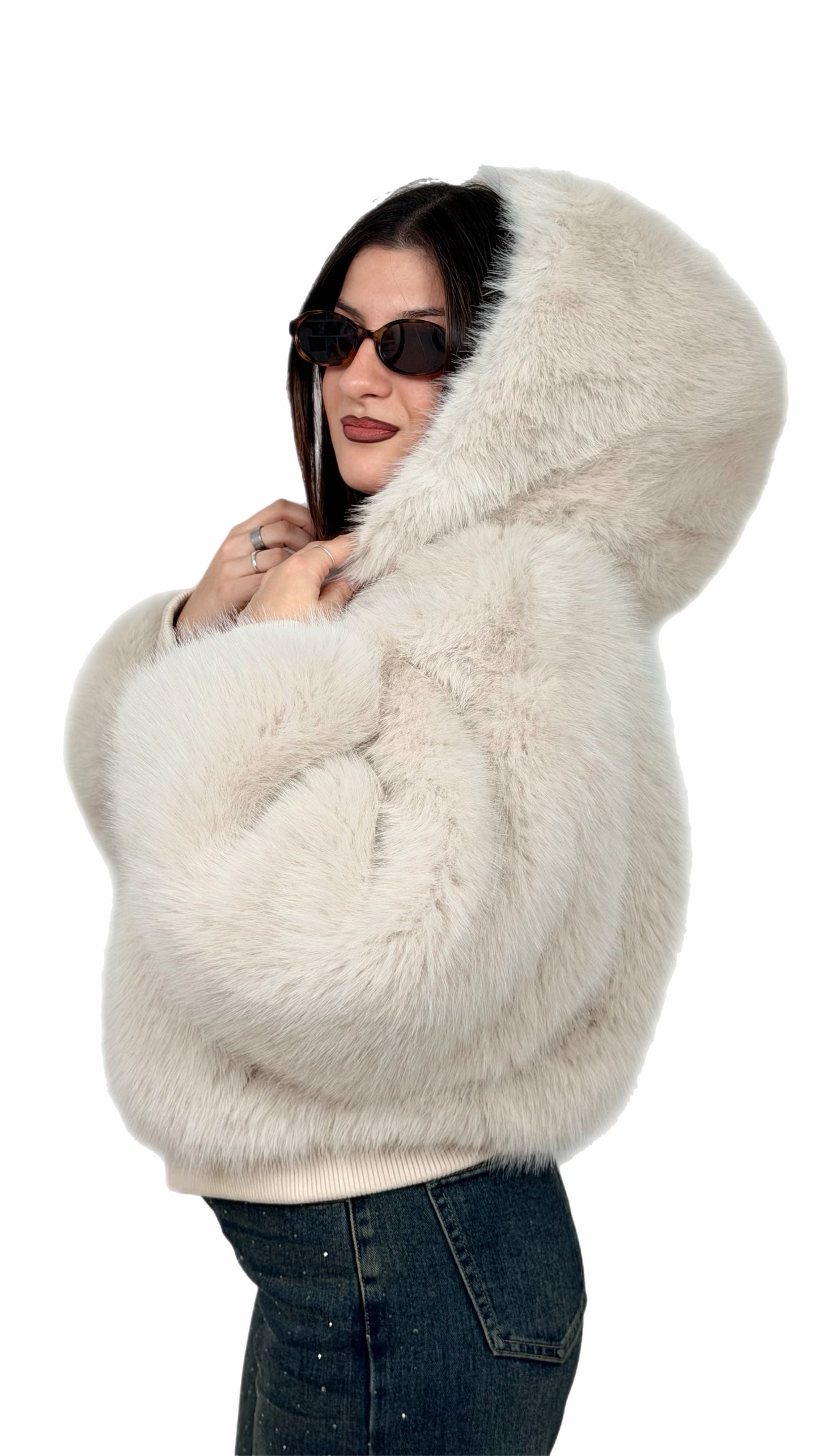 Giacca Pelliccia Bianca – Donna